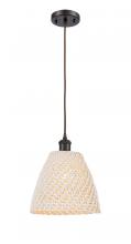 Innovations Lighting 516-1P-OB-NBD-9-NAT - Bristol Natural - 1 Light - 6 inch - Oil Rubbed Bronze - Cord hung - Mini Pendant