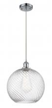 Innovations Lighting 516-1P-PC-G1214-12 - Athens Twisted Swirl - 1 Light - 12 inch - Polished Chrome - Cord hung - Mini Pendant