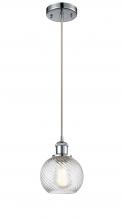 Innovations Lighting 516-1P-PC-G1214-6 - Small Twisted Swirl 1 Light Mini Pendant part of the Ballston Collection