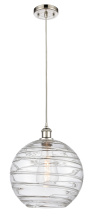 Innovations Lighting 516-1P-PN-G1213-12CL - Athens Deco Swirl - 1 Light - 12 inch - Polished Nickel - Cord hung - Mini Pendant