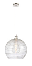 Innovations Lighting 516-1P-PN-G1213-14CL - Athens Deco Swirl - 1 Light - 14 inch - Polished Nickel - Cord hung - Mini Pendant