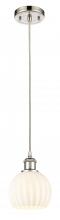 Innovations Lighting 516-1P-PN-G1217-6WV - White Venetian - 1 Light - 6 inch - Polished Nickel - Cord Hung - Mini Pendant