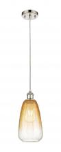 Innovations Lighting 516-1P-PN-G480-6AM - Brookhaven Almond - 1 Light - 6 inch - Polished Nickel - Cord hung - Mini Pendant