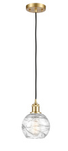 Innovations Lighting 516-1P-SG-G1213-6CL - Athens Deco Swirl - 1 Light - 6 inch - Satin Gold - Cord hung - Mini Pendant