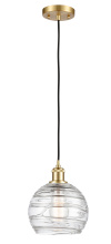 Innovations Lighting 516-1P-SG-G1213-8CL - Athens Deco Swirl - 1 Light - 8 inch - Satin Gold - Cord hung - Mini Pendant