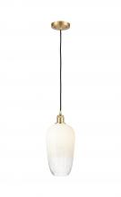 Innovations Lighting 516-1P-SG-G484-7OP - Brookhaven Flute - 1 Light - 7 inch - Satin Gold - Cord hung - Mini Pendant