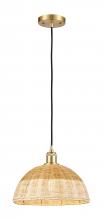 Innovations Lighting 516-1P-SG-NBD2-12-NAT - Bristol Natural II - 1 Light - 12 inch - Satin Gold - Cord hung - Mini Pendant
