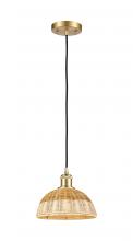 Innovations Lighting 516-1P-SG-NBD2-9-NAT - Bristol Natural II - 1 Light - 9 inch - Satin Gold - Cord hung - Mini Pendant