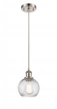 Innovations Lighting 516-1P-SN-G1214-6 - Small Twisted Swirl 1 Light Mini Pendant part of the Ballston Collection