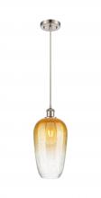 Innovations Lighting 516-1P-SN-G484-7AM - Brookhaven Flute - 1 Light - 7 inch - Brushed Satin Nickel - Cord hung - Mini Pendant