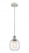 Innovations Lighting 516-1P-WPC-G1013 - Belfast - 1 Light - 6 inch - White Polished Chrome - Cord hung - Mini Pendant