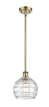 Innovations Lighting 516-1S-AB-G1213-8CL - Athens Deco Swirl - 1 Light - 8 inch - Antique Brass - Stem hung - Mini Pendant
