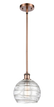 Innovations Lighting 516-1S-AC-G1213-8CL - Athens Deco Swirl - 1 Light - 8 inch - Antique Copper - Stem hung - Mini Pendant