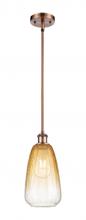 Innovations Lighting 516-1S-AC-G480-6AM - Brookhaven Almond - 1 Light - 6 inch - Antique Copper - Stem hung - Mini Pendant