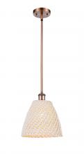 Innovations Lighting 516-1S-AC-NBD-9-NAT - Bristol Natural - 1 Light - 6 inch - Antique Copper - Mini Pendant