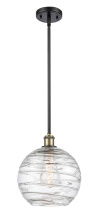 Innovations Lighting 516-1S-BAB-G1213-10CL - Athens Deco Swirl - 1 Light - 10 inch - Black Antique Brass - Stem hung - Mini Pendant