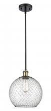 Innovations Lighting 516-1S-BAB-G122-10CBK - Farmhouse Chicken Wire - 1 Light - 10 inch - Black Antique Brass - Mini Pendant