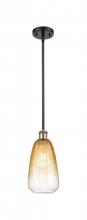 Innovations Lighting 516-1S-BAB-G480-6AM - Brookhaven Almond - 1 Light - 6 inch - Black Antique Brass - Stem hung - Mini Pendant
