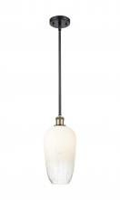 Innovations Lighting 516-1S-BAB-G484-7OP - Brookhaven Flute - 1 Light - 7 inch - Black Antique Brass - Stem hung - Mini Pendant