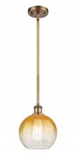 Innovations Lighting 516-1S-BB-G483-8AM - Brookhaven Globe - 1 Light - 8 inch - Brushed Brass - Stem hung - Mini Pendant