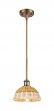 Innovations Lighting 516-1S-BB-NBD2-75-NAT - Bristol Natural II - 1 Light - 8 inch - Brushed Brass - Stem hung - Mini Pendant