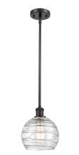 Innovations Lighting 516-1S-BK-G1213-8CL - Athens Deco Swirl - 1 Light - 8 inch - Matte Black - Stem hung - Mini Pendant