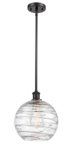 Innovations Lighting 516-1S-OB-G1213-10CL - Athens Deco Swirl - 1 Light - 10 inch - Oil Rubbed Bronze - Stem hung - Mini Pendant