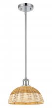Innovations Lighting 516-1S-PC-NBD2-9-NAT - Bristol Natural II - 1 Light - 9 inch - Polished Chrome - Stem hung - Mini Pendant