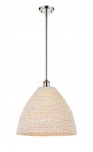 Innovations Lighting 516-1S-PN-NBD-16-NAT - Bristol Natural - 1 Light - 6 inch - Polished Nickel - Mini Pendant