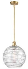 Innovations Lighting 516-1S-SG-G1213-12CL - Athens Deco Swirl - 1 Light - 12 inch - Satin Gold - Stem hung - Mini Pendant