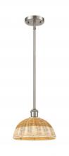 Innovations Lighting 516-1S-SN-NBD2-9-NAT - Bristol Natural II - 1 Light - 9 inch - Brushed Satin Nickel - Stem hung - Mini Pendant