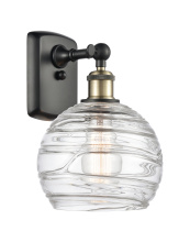 Innovations Lighting 516-1W-BAB-G1213-8CL - Athens Deco Swirl - 1 Light - 8 inch - Black Antique Brass - Sconce