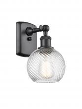 Innovations Lighting 516-1W-BK-G1214-6 - Small Twisted Swirl 1 Light Sconce part of the Ballston Collection