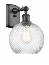 Innovations Lighting 516-1W-BK-G1214-8 - Twisted Swirl 1 Light Sconce part of the Ballston Collection