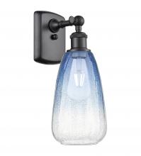 Innovations Lighting 516-1W-BK-G480-6SB - Brookhaven Almond - 1 Light - 6 inch - Matte Black - Sconce