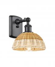 Innovations Lighting 516-1W-BK-NBD2-75-NAT - Bristol Natural II - 1 Light - 8 inch - Matte Black - Sconce