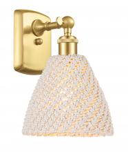 Innovations Lighting 516-1W-SG-NBD-75-NAT - Bristol Natural - 1 Light - 8 inch - Satin Gold - Sconce