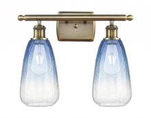 Innovations Lighting 516-2W-AB-G480-6SB - Brookhaven Almond - 2 Light - 16 inch - Antique Brass - Bath Vanity Light
