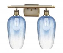 Innovations Lighting 516-2W-AB-G484-7SB - Brookhaven Flute - 2 Light - 17 inch - Antique Brass - Bath Vanity Light