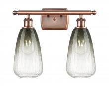 Innovations Lighting 516-2W-AC-G480-6SL - Brookhaven Almond - 2 Light - 16 inch - Antique Copper - Bath Vanity Light