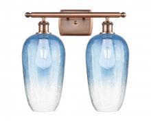 Innovations Lighting 516-2W-AC-G484-7SB - Brookhaven Flute - 2 Light - 17 inch - Antique Copper - Bath Vanity Light