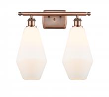 Innovations Lighting 516-2W-AC-G651-7 - Cindyrella - 2 Light - 17 inch - Antique Copper - Bath Vanity Light