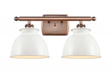 Innovations Lighting 516-2W-AC-M14-W - Adirondack - 2 Light - 18 inch - Antique Copper - Bath Vanity Light