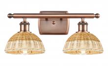 Innovations Lighting 516-2W-AC-NBD2-75-NAT - Bristol Natural II - 2 Light - 18 inch - Antique Copper - Bath Vanity Light