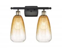 Innovations Lighting 516-2W-BAB-G480-6AM - Brookhaven Almond - 2 Light - 16 inch - Black Antique Brass - Bath Vanity Light