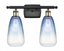 Innovations Lighting 516-2W-BAB-G480-6SB - Brookhaven Almond - 2 Light - 16 inch - Black Antique Brass - Bath Vanity Light