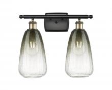 Innovations Lighting 516-2W-BAB-G480-6SL - Brookhaven Almond - 2 Light - 16 inch - Black Antique Brass - Bath Vanity Light