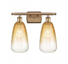 Innovations Lighting 516-2W-BB-G480-6AM - Brookhaven Almond - 2 Light - 16 inch - Brushed Brass - Bath Vanity Light