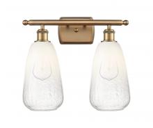 Innovations Lighting 516-2W-BB-G480-6OP - Brookhaven Almond - 2 Light - 16 inch - Brushed Brass - Bath Vanity Light