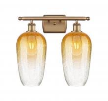 Innovations Lighting 516-2W-BB-G484-7AM - Brookhaven Flute - 2 Light - 17 inch - Brushed Brass - Bath Vanity Light